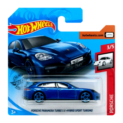 Машинка Базовая Hot Wheels Porsche Panamera Turbo S E-Hybrid Sport Turismo Porsche 1:64 GHF19 Metallic Blue - Retromagaz