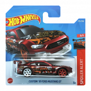 Машинка Базовая Hot Wheels Custom '18 Ford Mustang GT Super Treasure Hunt STH Spoiler Alert 1:64 HCY18 Red - Retromagaz