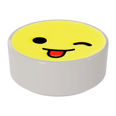 Плитка Lego Круглая Декоративная 10шт Emoji Bright Light Yellow Face Wink 1 x 1 98138pb129 35381pb129 6299968 White Б/У - Retromagaz