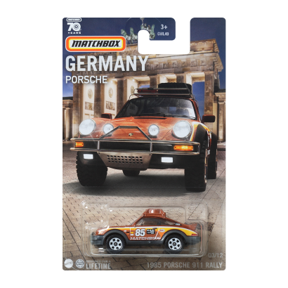 Тематична Машинка Matchbox 1985 Porsche 911 Rally Germany 1:64 GWL49/HPC58 Brown - Retromagaz