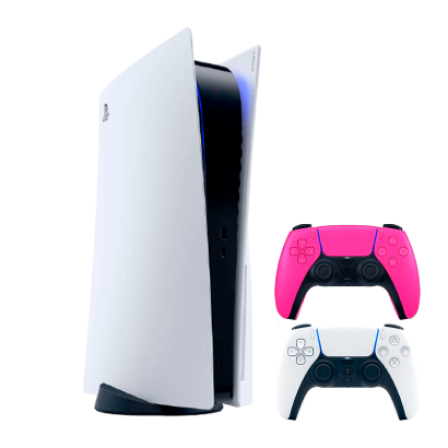 Набор Консоль Sony PlayStation 5 Blu-ray 825GB White Новый + Геймпад Беспроводной DualSense Pink - Retromagaz