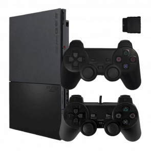 Набор Консоль Sony PlayStation 2 Slim SCPH-9xxx Chip Black Б/У  + Геймпад Беспроводной RMC Новый - Retromagaz