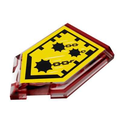 Плитка Lego Модифицированная Декоративная 4шт Pentagonal Nexo Power Shield Pattern Mace Rain 2 x 3 22385pb010 6133259 Trans-Red Б/У - Retromagaz