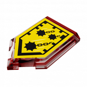 Плитка Lego Модифицированная Декоративная 4шт Pentagonal Nexo Power Shield Pattern Mace Rain 2 x 3 22385pb010 6133259 Trans-Red Б/У - Retromagaz