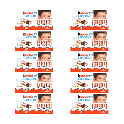 Набір Шоколад Молочний Kinder Chocolate 8 Pieces 100g 10шт - Retromagaz