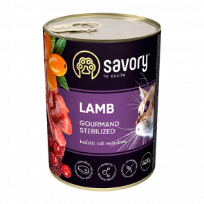 Влажный Корм для Кошек Cтерилизованных Savory Adult Ягненок 400g