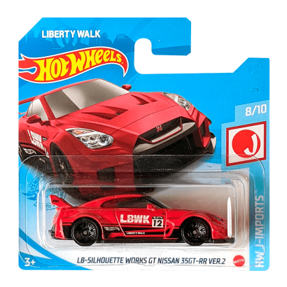 Машинка Базова Hot Wheels Liberty Walk LB-Silhouette Works GT Nissan 35GT-RR Ver.2 J-Imports 1:64 GTC11 Red - Retromagaz