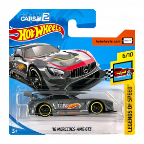 Машинка Базова Hot Wheels '16 Mercedes-AMG GT3 Project CARS 2 Legends of Speed 1:64 FJV46 Dark Grey - Retromagaz