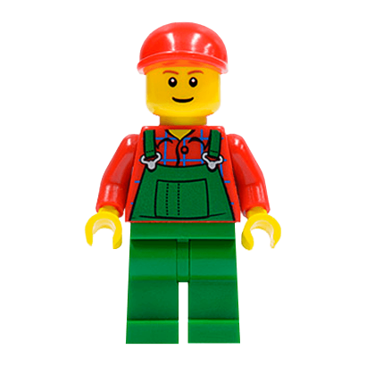 Фигурка Lego People 973pb0547 Overalls Farmer Green City twn115 Б/У - Retromagaz