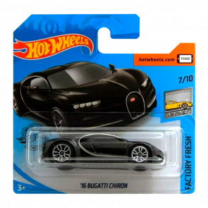 Машинка Базовая Hot Wheels '16 Bugatti Chiron Factory Fresh 1:64 GHC02 Black