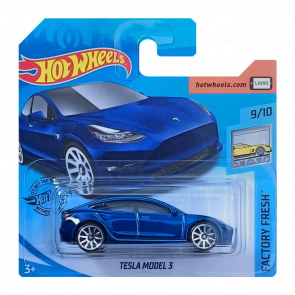 Машинка Базова Hot Wheels Tesla Model 3 Factory Fresh 1:64 GHF32 Blue - Retromagaz