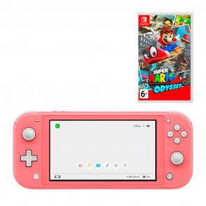 Набор Консоль Nintendo Switch Lite 32GB Coral Новый + Игра Super Mario Odyssey Русские Субтитры