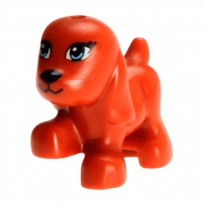 Фігурка Lego Земля Dog Friends Puppy Bright Light Blue Eyes and Black Mouth Pattern Animals 98386pb01 4648073 6019071 Dark Orange Б/У - Retromagaz