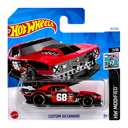 Машинка Базова Hot Wheels Custom '68 Camaro Modified 1:64 HTB69 Red - Retromagaz