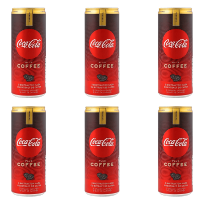 Набор Напиток Coca-Cola Plus Coffe Карамель 250ml 6шт - Retromagaz