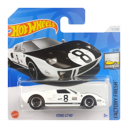 Машинка Базовая Hot Wheels Ford GT40 Factory Fresh 1:64 HTC51 White - Retromagaz