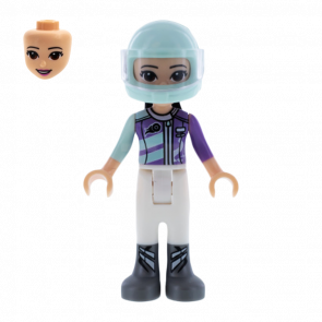 Фигурка Lego Girl Emma Light Aqua and Medium Lavender Racing Jacket Friends frnd261 1 Б/У