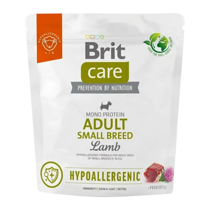 Сухий Корм для Собак з Харчовою Алергією Brit Care Adult Small Breed Ягня 1kg - Retromagaz