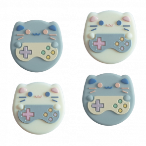 Накладки на Стики Geekshare 4шт Game Cat Nintendo Switch White Blue - Retromagaz