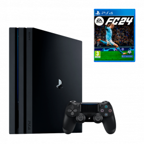 Набор Консоль Sony PlayStation 4 Pro CUH-72xx 1TB Black Б/У + Игра EA Sports FC 24 Русская Озвучка Новый