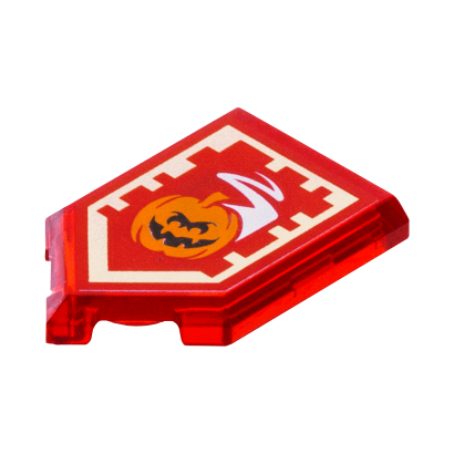 Плитка Lego Модифицированная Декоративная 4шт Pentagonal Nexo Power Shield Pattern Manic Pumpkin 2 x 3 22385pb113 6172775 6245488 Trans-Red Б/У - Retromagaz