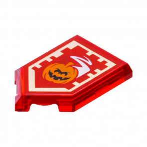 Плитка Lego Модифицированная Декоративная 4шт Pentagonal Nexo Power Shield Pattern Manic Pumpkin 2 x 3 22385pb113 6172775 6245488 Trans-Red Б/У