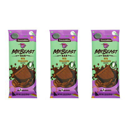 Набір Шоколад Молочний MrBeast Feastables 60g 3шт - Retromagaz