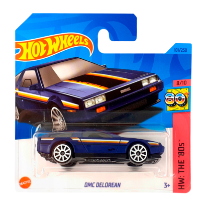 Машинка Базова Hot Wheels DMC Delorean The `80S 1:64 HKJ65 Dark Blue - Retromagaz