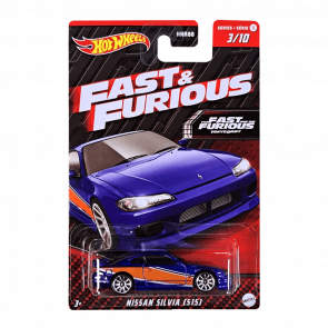 Тематическая Машинка Hot Wheels Nissan Silvia (S15) Fast & Furious 1:64 HNR93 Blue - Retromagaz