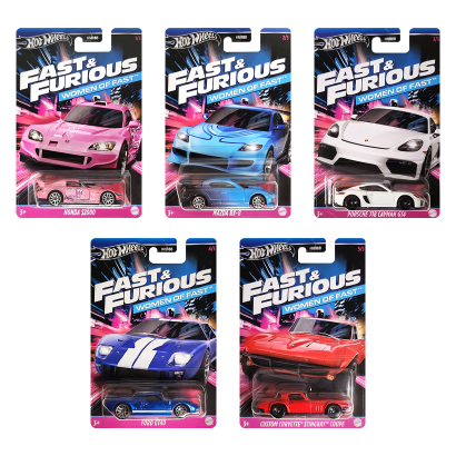 Набір Тематична Машинка Hot Wheels Women of Fast & Furious HNR88 5шт - Retromagaz