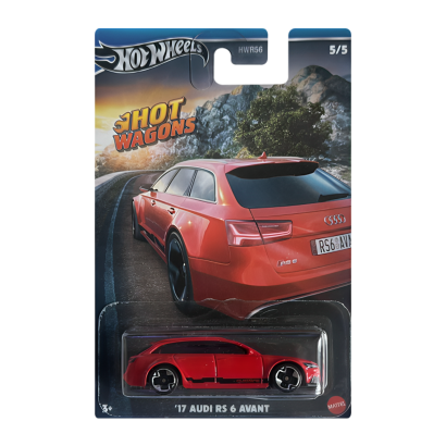 Тематическая Машинка Hot Wheels '17 Audi RS 6 Avant Hot Wagons 1:64 HWR56/HRR85 Red - Retromagaz