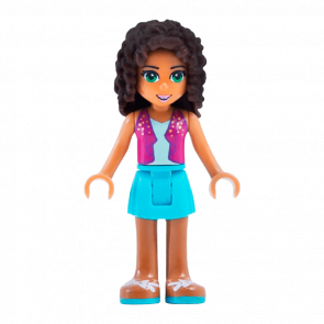 Фігурка Lego Girl Andrea Medium Azure Skirt Friends frnd198 Б/У