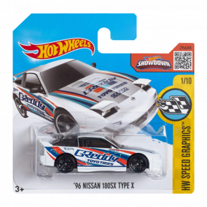 Машинка Базова Hot Wheels '96 Nissan 180SX Type X Greddy Speed Graphics 1:64 DHR72 White - Retromagaz