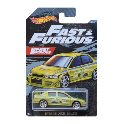 Тематическая Машинка Hot Wheels Mitsubishi Lancer Evolution 7 VII Fast & Furious 1:64 FYY56 Green - Retromagaz