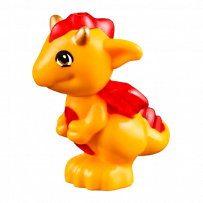 Фигурка Lego Воздух Dragon Elves Baby with Molded Trans-Red Stomac Animals 26090pb03 6145436 Bright Light Orange Б/У - Retromagaz