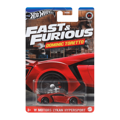 Тематическая Машинка Hot Wheels Lykan Hypersport W Motors Dominic Toretto Fast & Furious 1:64 HNR88/HRW48 Red - Retromagaz