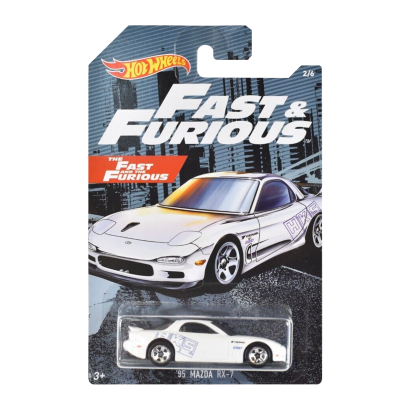 Тематична Машинка Hot Wheels '95 Mazda RX-7 Fast & Furious 1:64 FYY54 White - Retromagaz