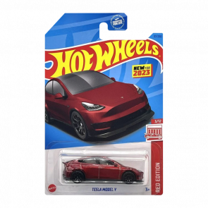 Машинка Базовая Hot Wheels Tesla Model Y Red Edition 1:64 HKL53 Dark Red - Retromagaz