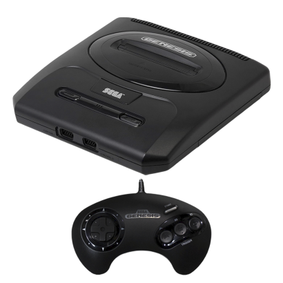 Набір Консоль Sega Mega Drive 2 MK-1631 USA Black Б/У  + Геймпад Дротовий Genesis - Retromagaz