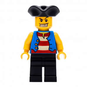 Фигурка Lego Pirates 973pb0525 Pirate Blue Vest Tricorne Hat Adventure pi127 1 Б/У - Retromagaz