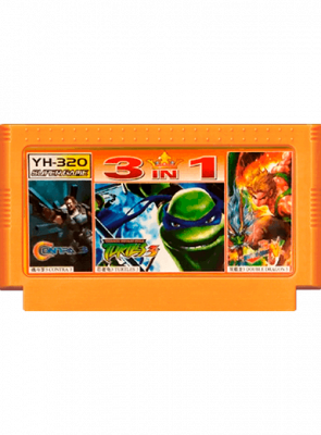 Сборник Игр RMC Famicom Dendy 3 in 1 Contra Force (3, 6), TMNT 3, Double Dragon III Английская Версия Только Картридж Новый - Retromagaz