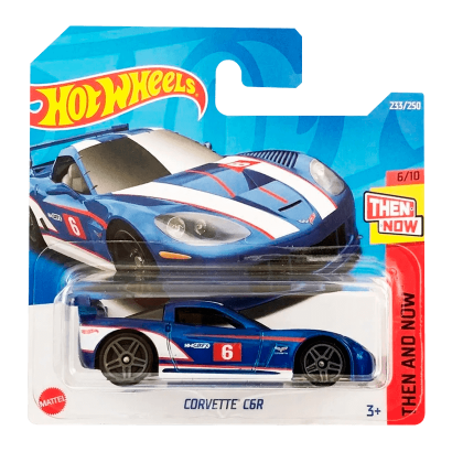 Машинка Базова Hot Wheels Corvette C6R Then and Now 1:64 HCV35 Blue - Retromagaz