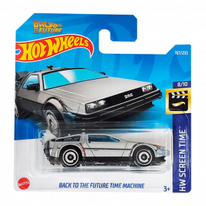 Машинка Базовая Hot Wheels DeLorean DMC-12 Back to the Future Time Machine Screen Time 1:64 HCV54 HHF15 Silver - Retromagaz