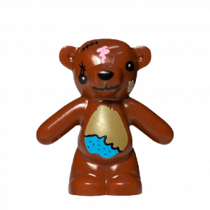 Фигурка Lego Земля Teddy Bear The Simpsons with Black Eyes Dark Tan and Medium Azure Stomac Animals 98382pb004 6064432 Reddish Brown Б/У