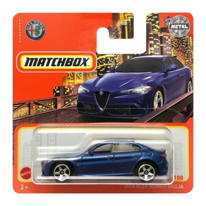 Машинка Велике Місто Matchbox 2016 Alfa Romeo Giulia Metro 1:64 HFR89 Blue - Retromagaz