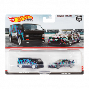 Машинка Premium Hot Wheels 2шт MBK Van / Nissan Skyline GT-R (BCNR33) HKS 2-Packs 1:64 HKF53 Black - Retromagaz