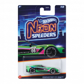 Тематическая Машинка Hot Wheels Corvette C7 Z06 Neon Speeders 1:64 HLH72/HRW81 Green