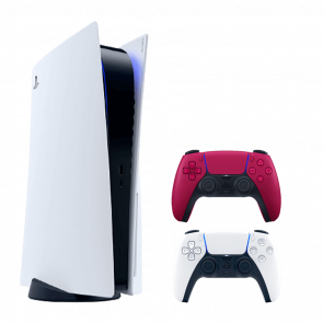 Набір Консоль Sony PlayStation 5 Blu-ray 825GB White Новий + Геймпад Бездротовий DualSense Cosmic Red