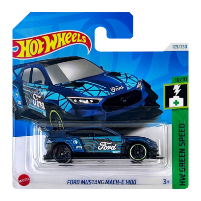 Машинка Базова Hot Wheels Ford Mustang Mach-E 1400 Treasure Hunts Green Speed 1:64 HTF20 Blue - Retromagaz