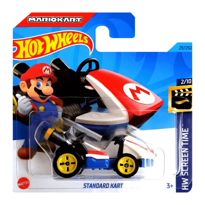 Машинка Базова Hot Wheels Mario Standart Kart Screen Time 1:64 HYW83 Red - Retromagaz